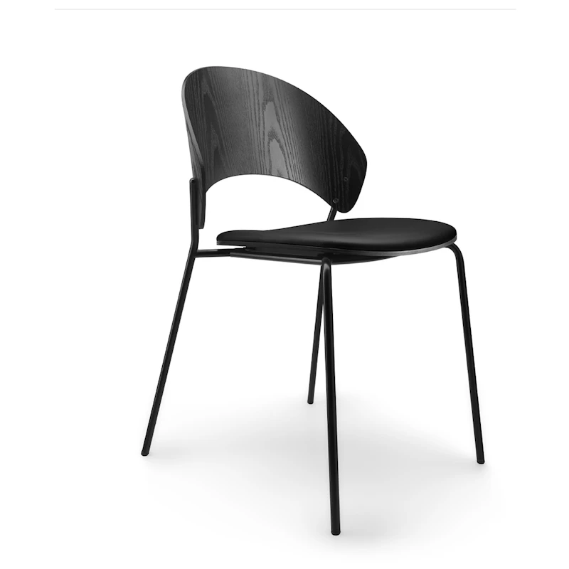 Dosina Stuhl, Schwarze Eiche / Schwarz Leder
