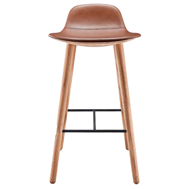 Yuuga Barhocker H75 cm, Eiche/Cognacfarben