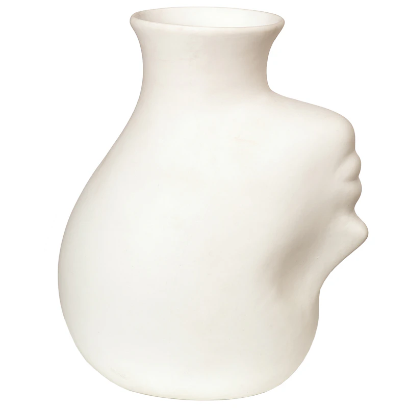 Head Upside Down Vase, White