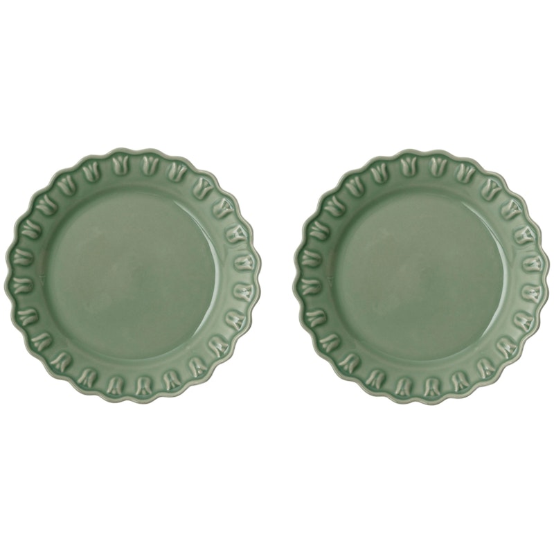 Tulipa Beilagenteller 20 cm 2-er Set, Verona Green