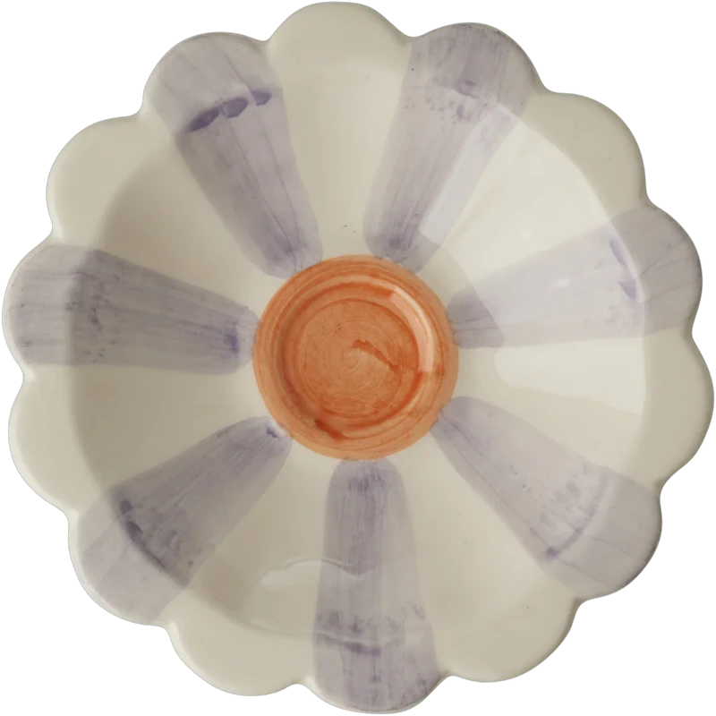 Flower Dip-Schale Mit Handbemalten Streifen, Lavendel
