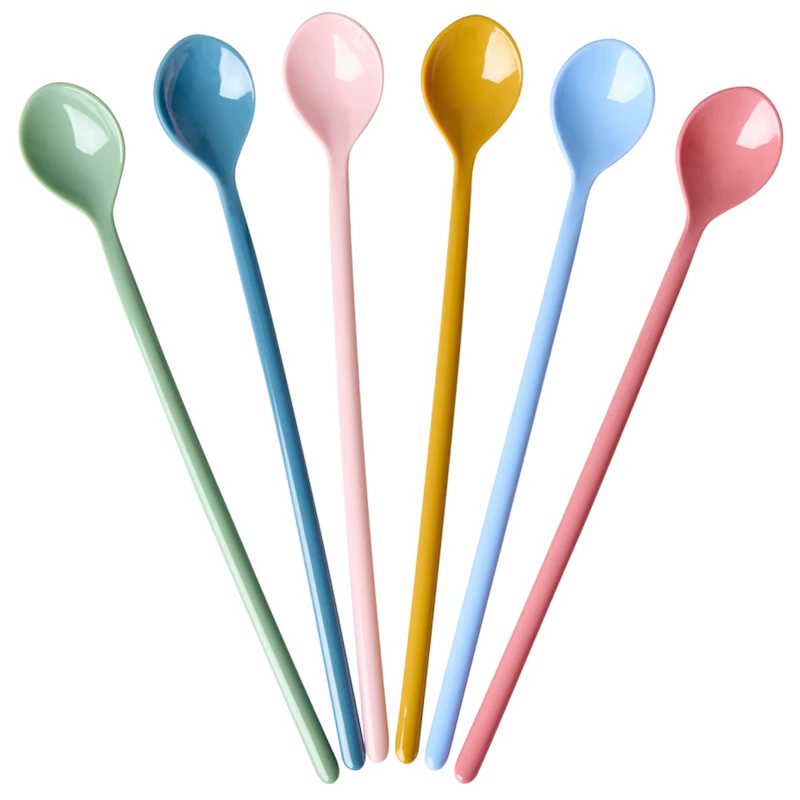 Café-Latte-Löffel Melamin 6-er Set, All You Need is Love and… Colors