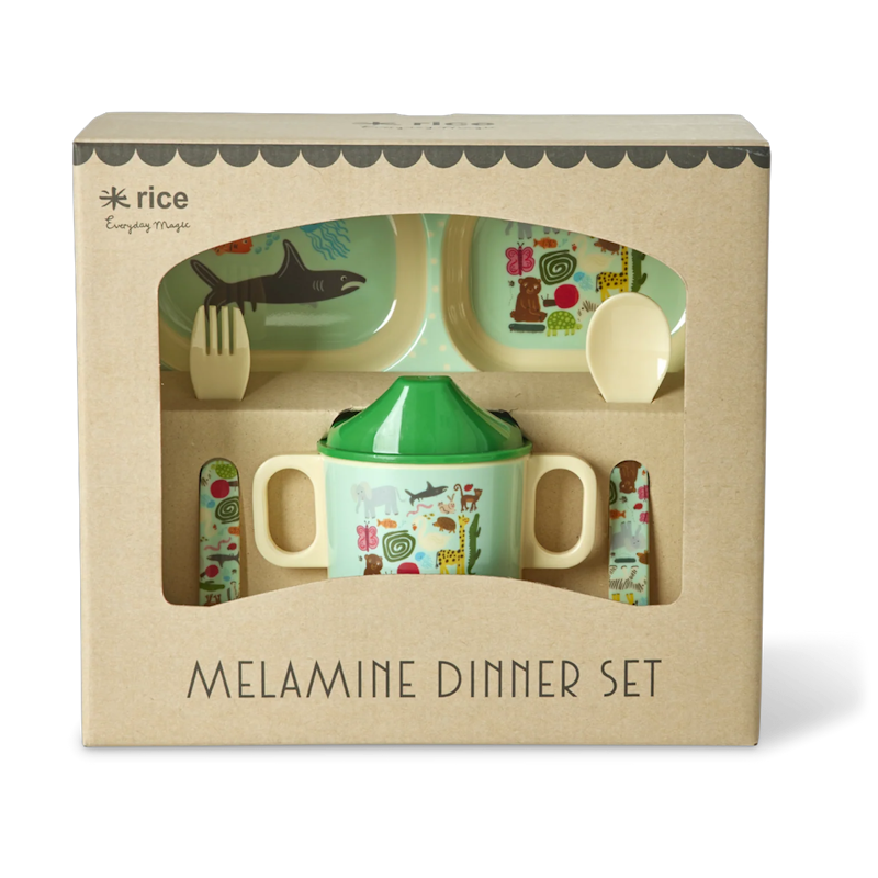 Kindergeschirr Melamin, Mint Wildlife