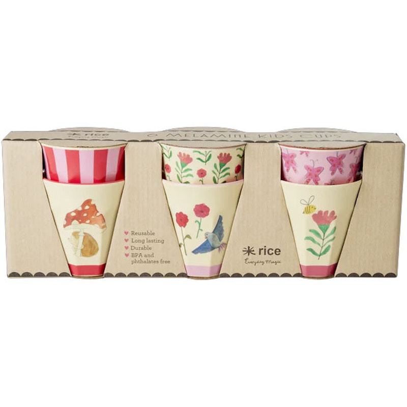 Melaminbecher 6-er Set, Pink Happy Forest