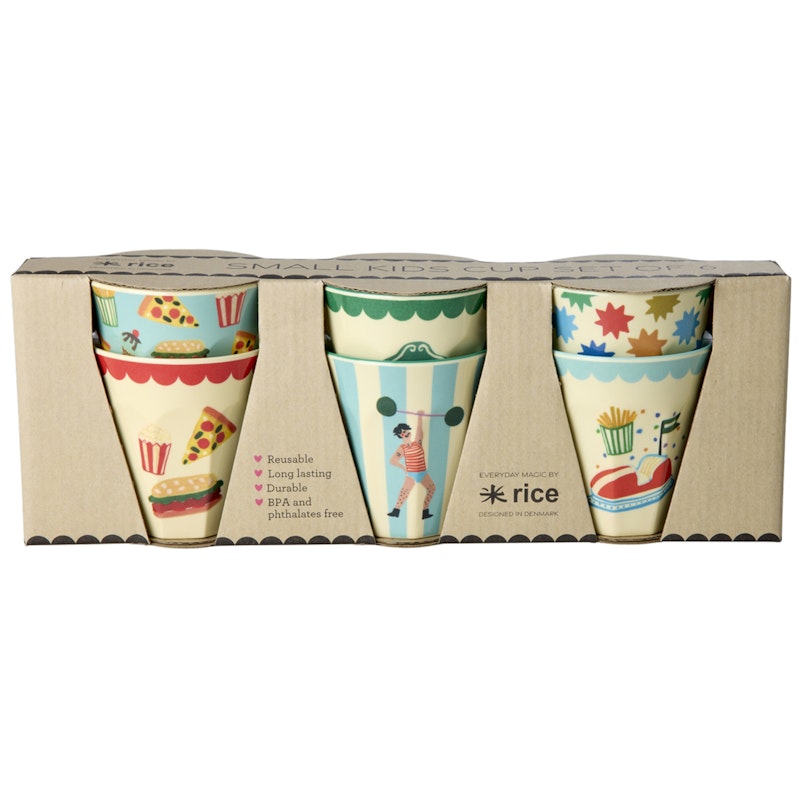 Melaminbecher 6-er Set, Mint Fun Fair Prints