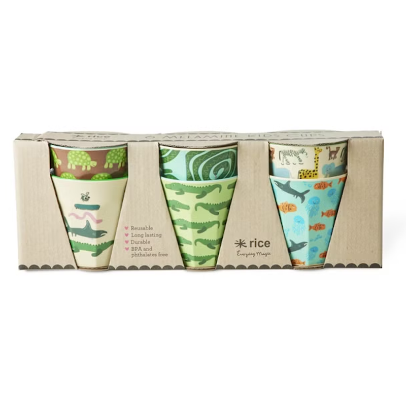 Melaminbecher 6-er Set, Mint Wildlife