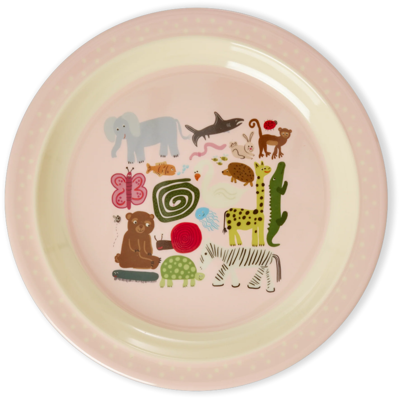 Melaminteller 20 cm, Pink Wildlife