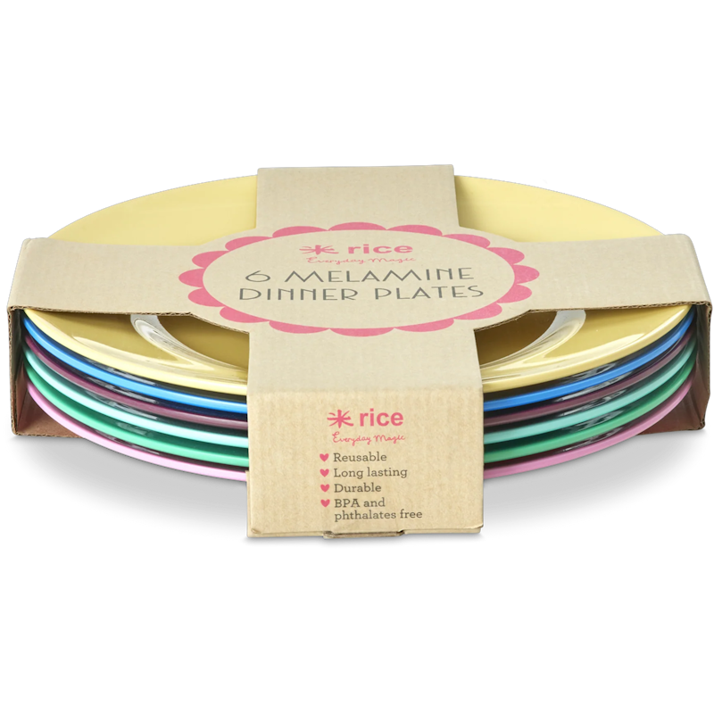Frühstücksteller Melamin Rund 25 cm 6-er Set, Show Your True Colors