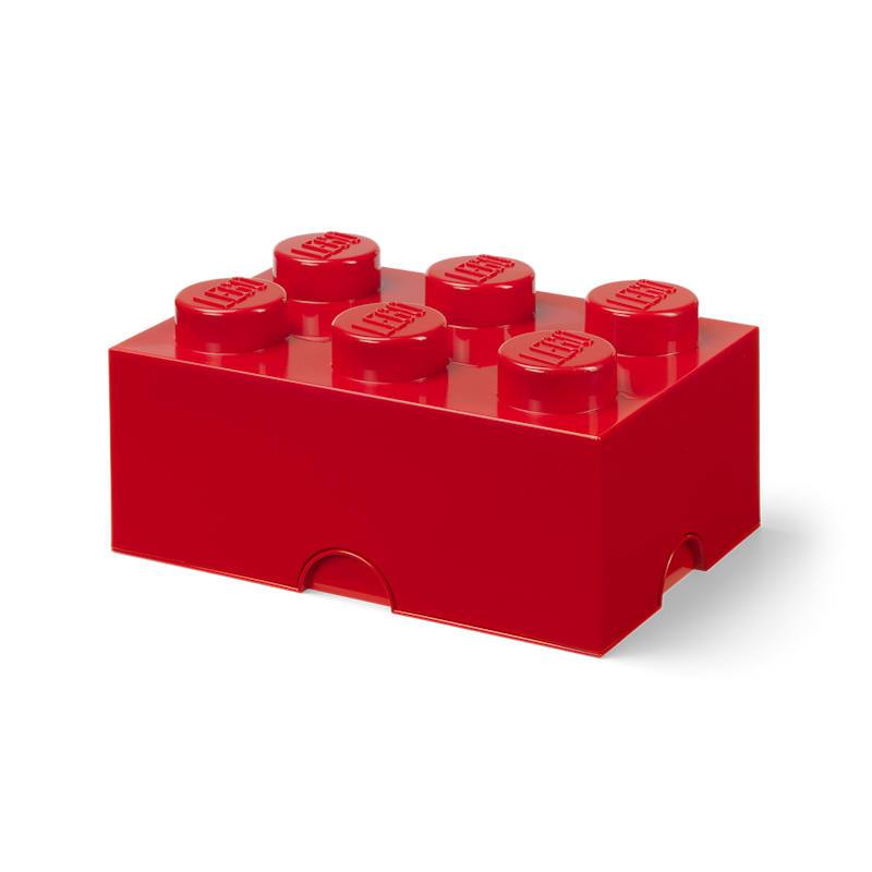 LEGO® Brick Aufbewahrungsbox 6 Knöpfe, Rot