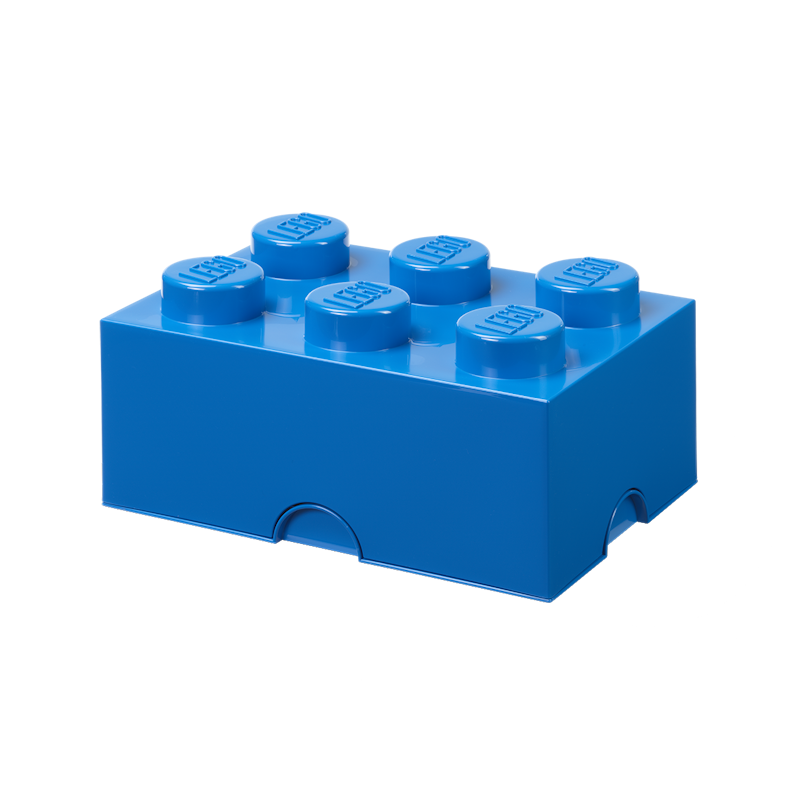 LEGO® Brick Aufbewahrungsbox 6 Knöpfe, Blau