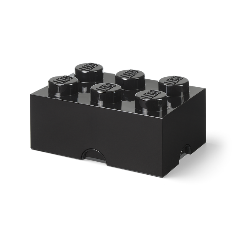 LEGO® Brick Aufbewahrungsbox 6 Knöpfe, Schwarz