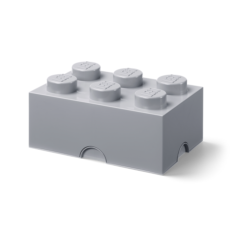 LEGO® Brick Aufbewahrungsbox 6 Knöpfe, Grau
