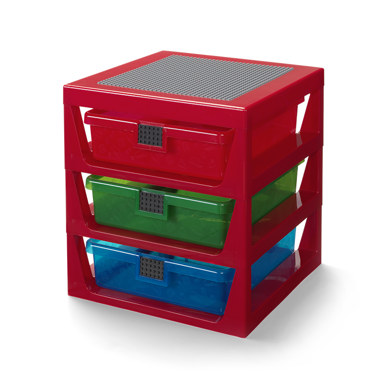 LEGO® Regal Mit 3 Schubladen, Rot