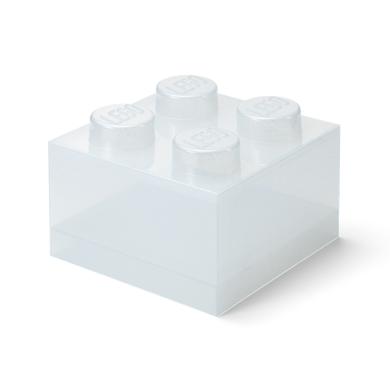 LEGO® Brick Aufbewahrungsbox Translucent 4 Knöpfe, Glitter Translucent