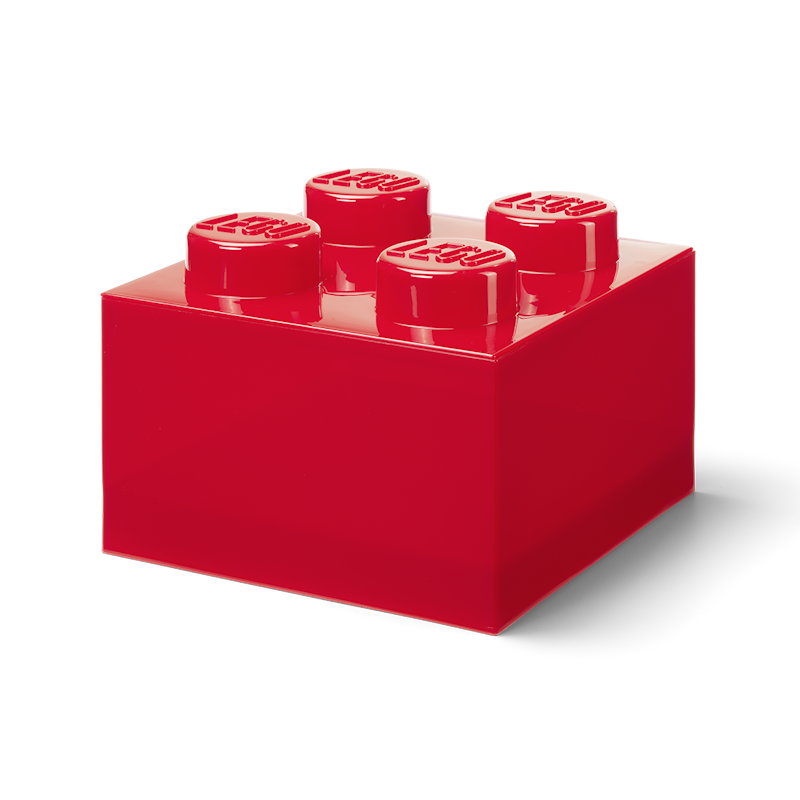 LEGO® Brick Aufbewahrungsbox Translucent 4 Knöpfe, Rot