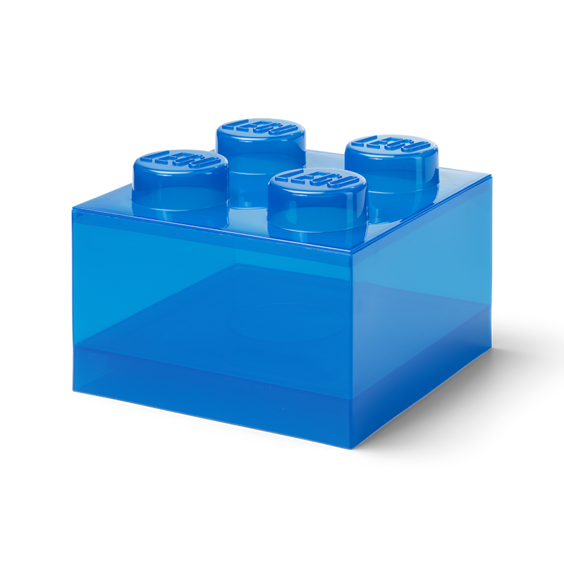 LEGO® Brick Aufbewahrungsbox Translucent 4 Knöpfe, Blau