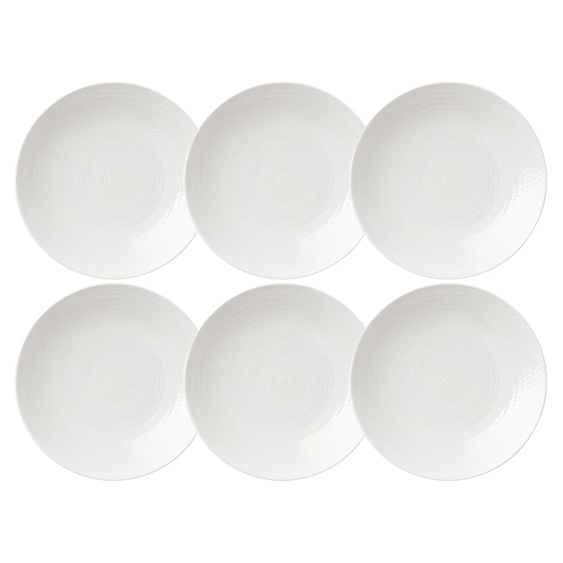Blå Eld Teller 19 cm 6-er Set, Weiß
