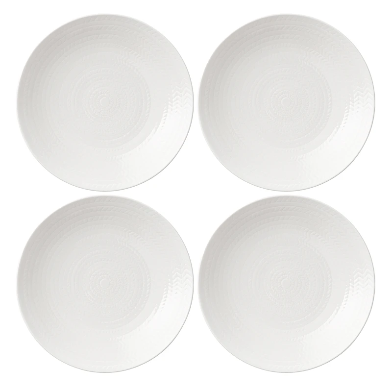 Blå Eld Teller 19 cm 4-er Set, Weiß