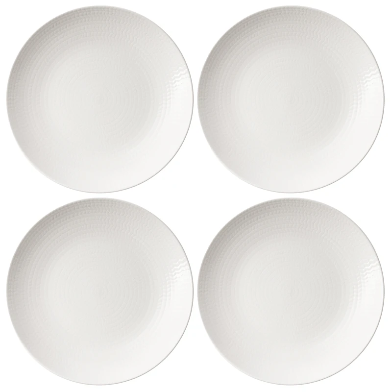 Blå Eld Teller 23 cm 4-er Set, Weiß