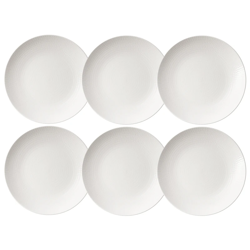 Blå Eld Teller 23 cm 6-er Set, Weiß