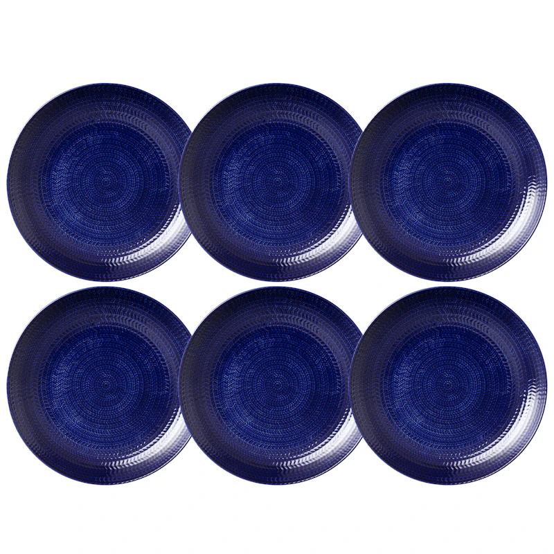 Blå Eld Teller 26 cm 6-er Set, Blau