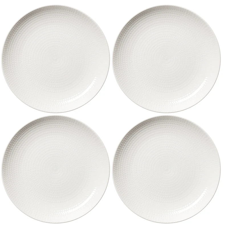 Blå Eld Teller 26 cm 4-er Set, Weiß