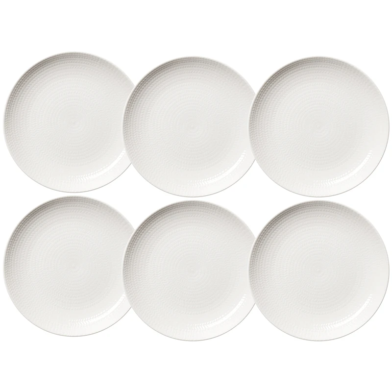 Blå Eld Teller 26 cm 6-er Set, Weiß