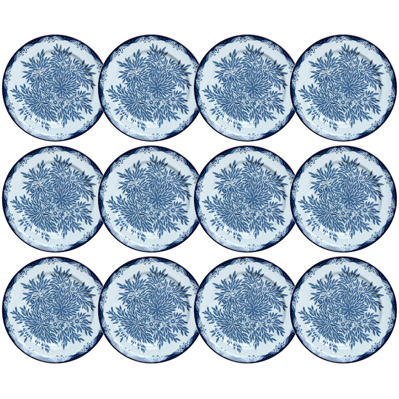 Ostindia Floris Teller 27 cm 12-er Set, Blau