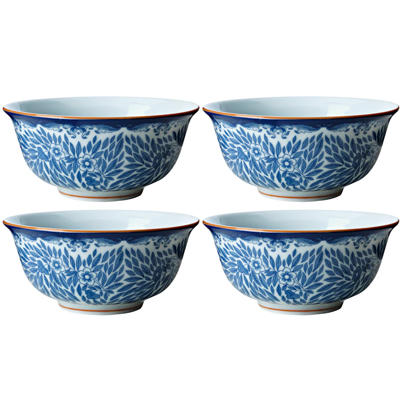 Ostindia Floris Schüssel 50 cl 4-er Set, Blau