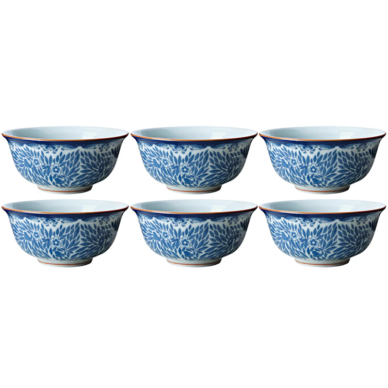 Ostindia Floris Schüssel 50 cl 6-er Set, Blau