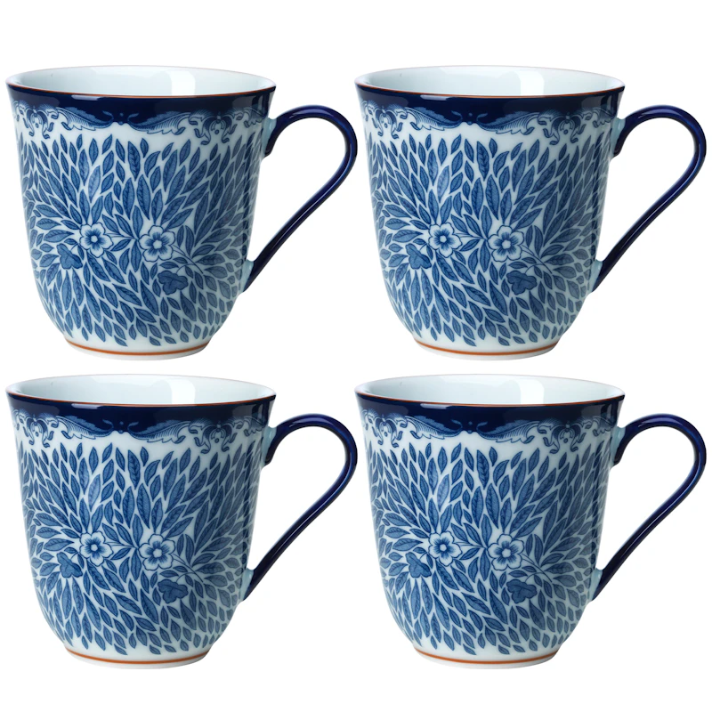Ostindia Floris Tasse 30 cl 4-er Set, Blau