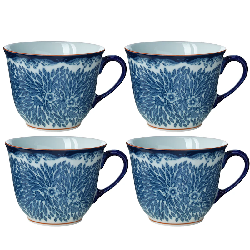 Ostindia Floris Tasse 40 cl 4-er Set, Blau