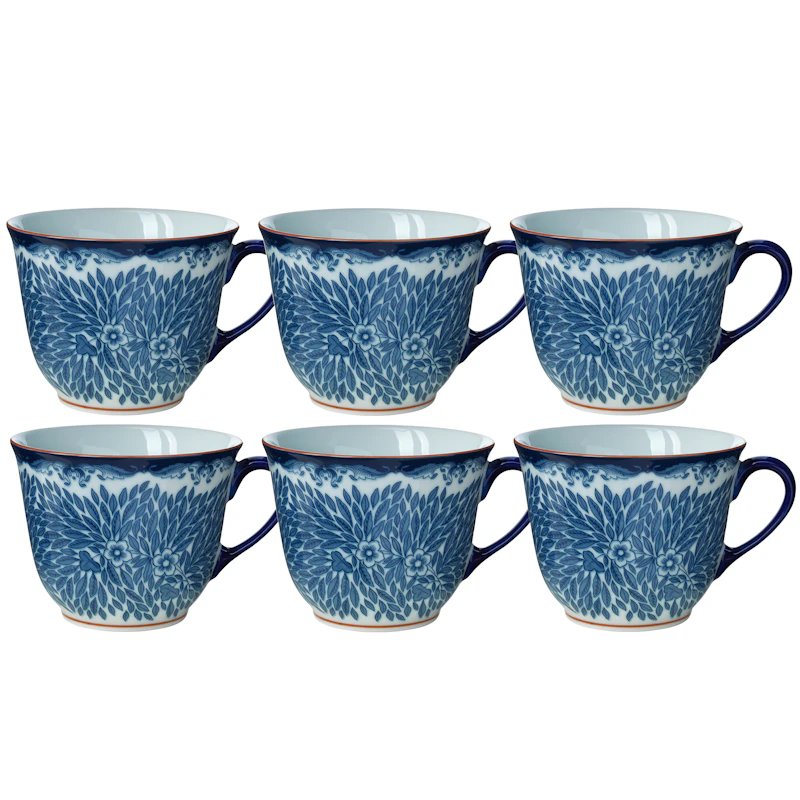 Ostindia Floris Tasse 40 cl 6-er Set, Blau