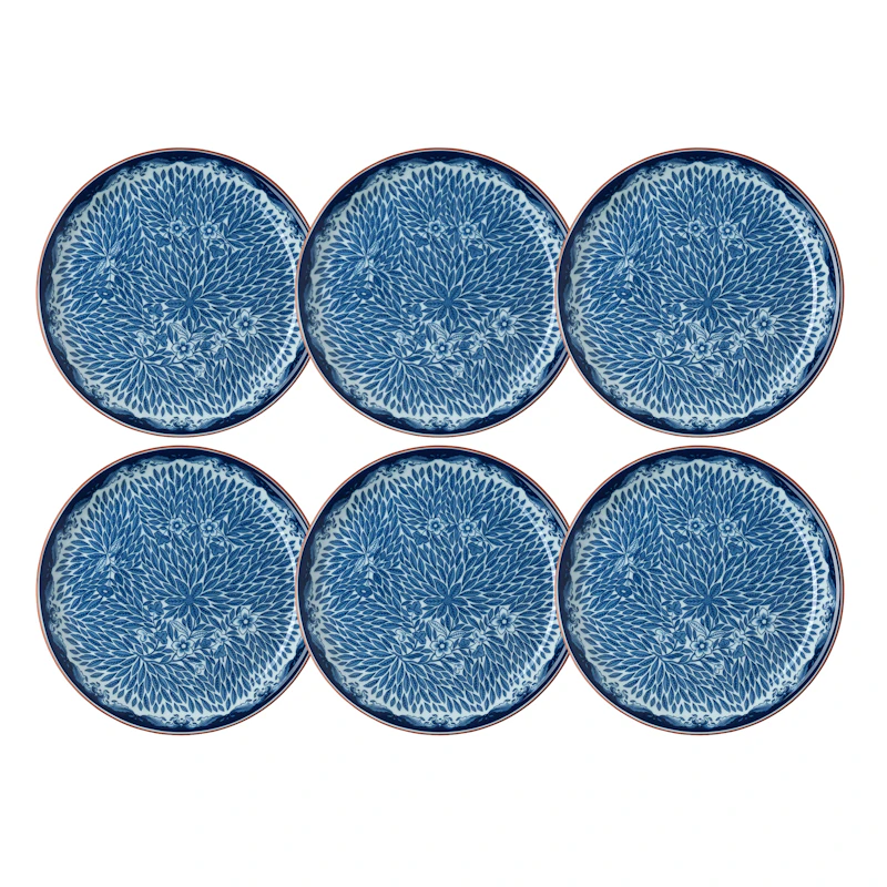 Ostindia Floris Teller 20 cm 6-er Set, Blau