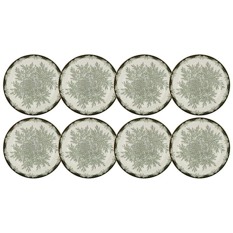Ostindia Floris Teller 27 cm 8-er Set, Grün