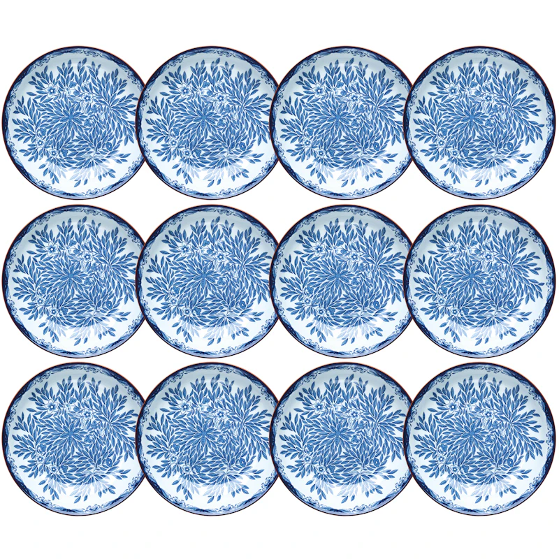 Ostindia Floris Tiefer Teller 22 cm 12-er Set, Blau