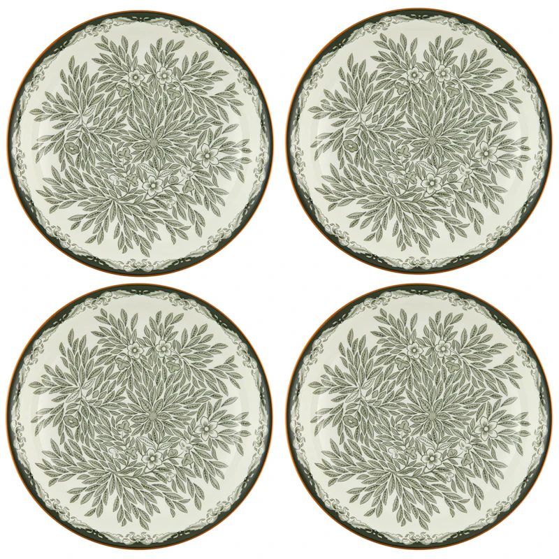 Ostindia Floris Tiefer Teller 22 cm 4-er Set, Grün