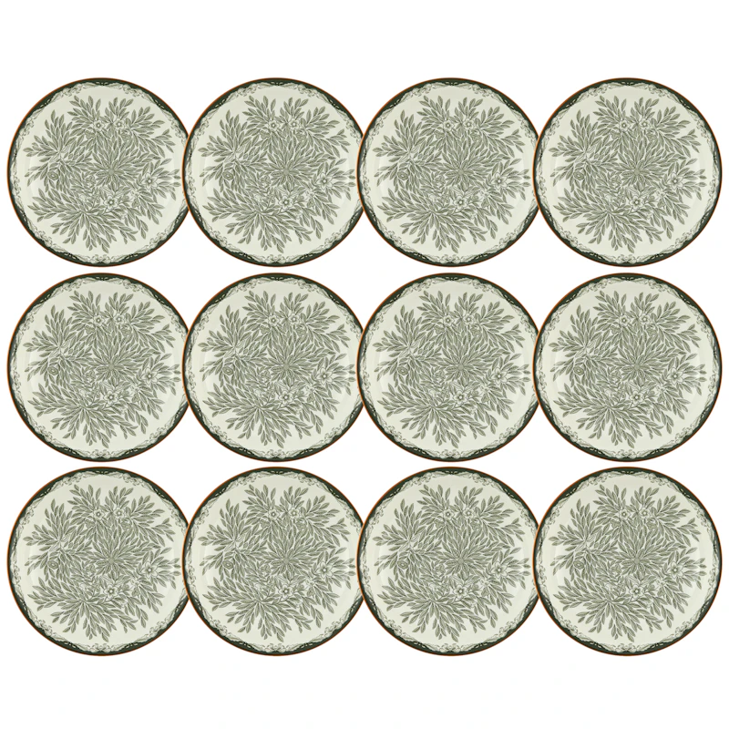 Ostindia Floris Tiefer Teller 22 cm 12-er Set, Grün