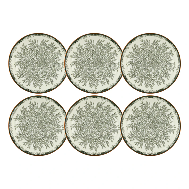 Ostindia Floris Tiefer Teller 22 cm 6-er Set, Grün