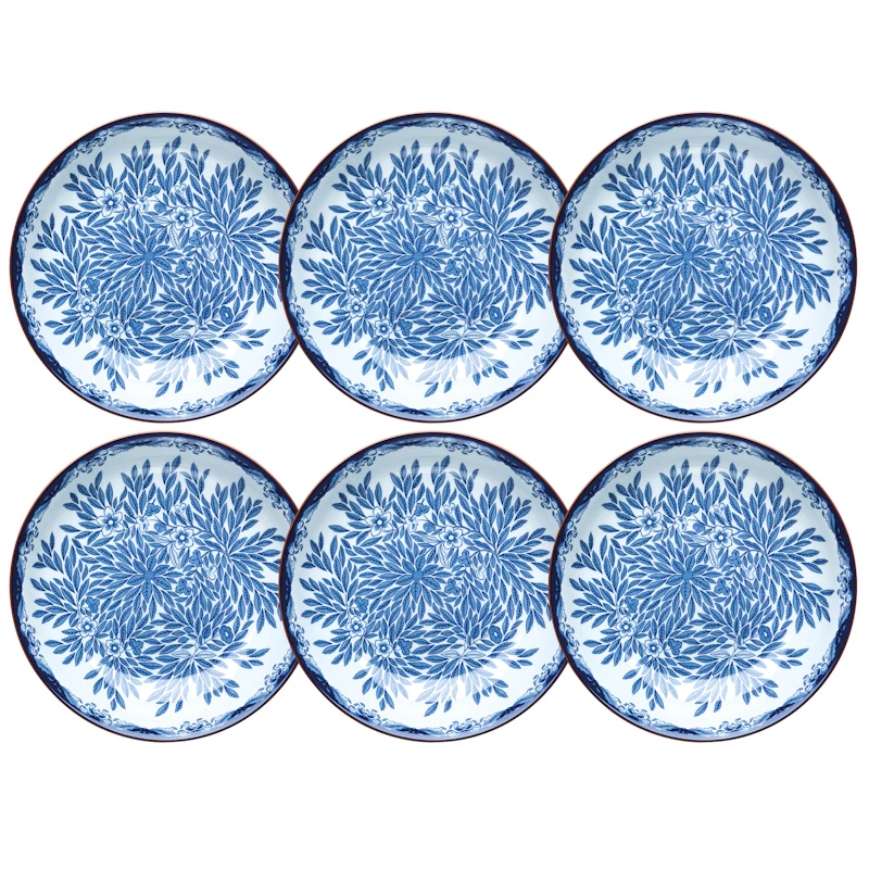 Ostindia Floris Tiefer Teller 22 cm 6-er Set, Blau