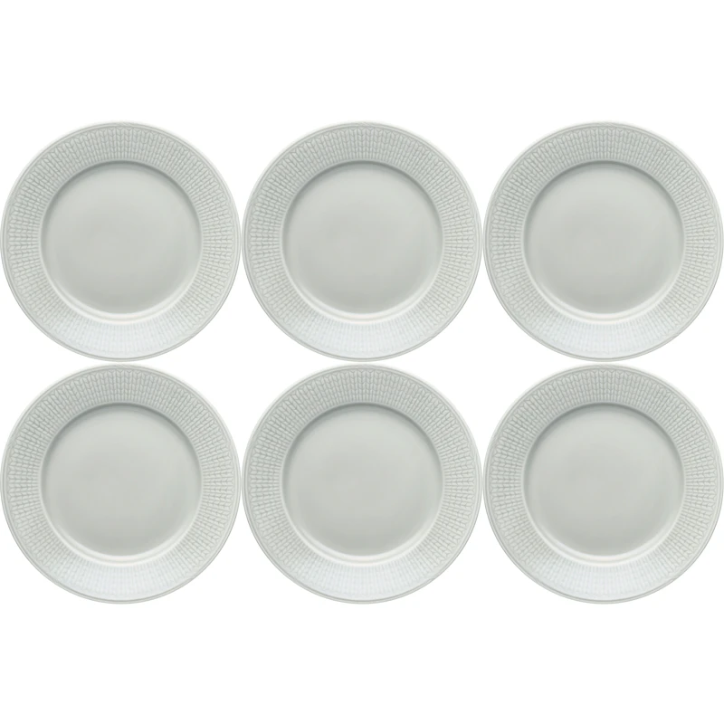 Swedish Grace Teller 21 cm 6-er Set, Fog (Light Grey)