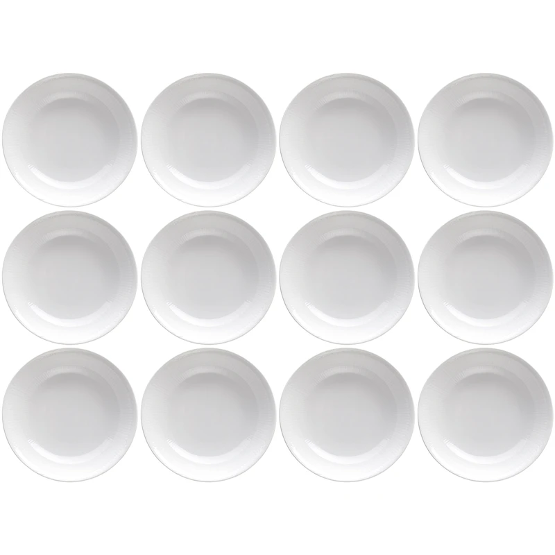 Swedish Grace Tiefer Teller 19 cm 12-er Set, Schneefarben