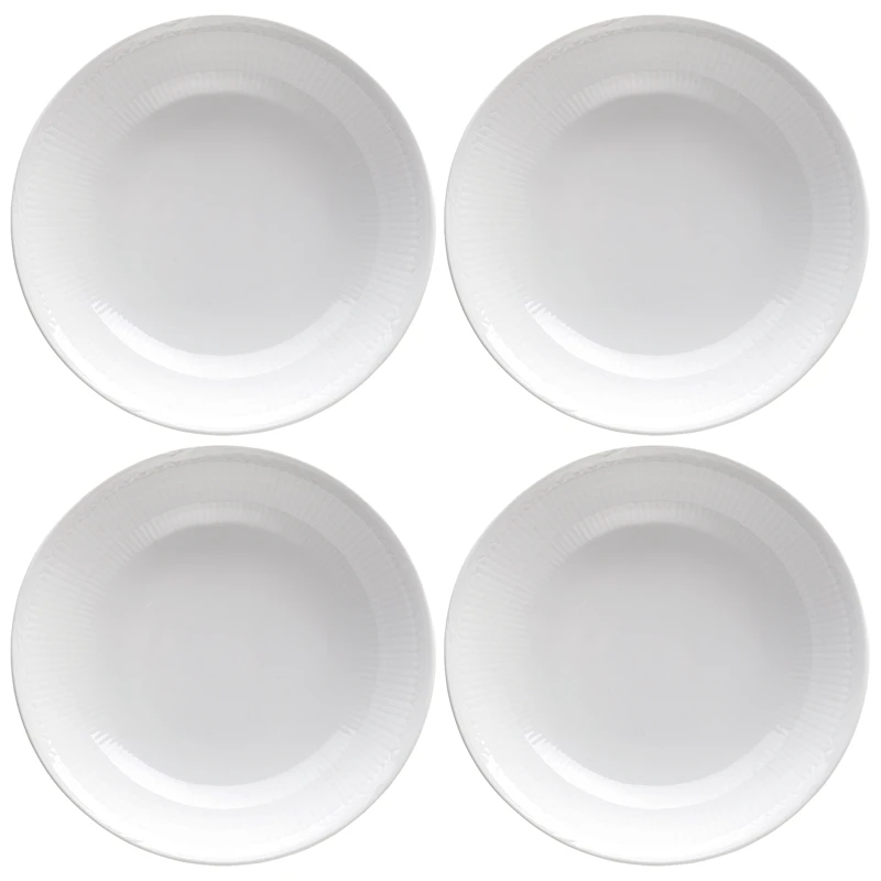 Swedish Grace Tiefer Teller 19 cm 4-er Set, Schneefarben