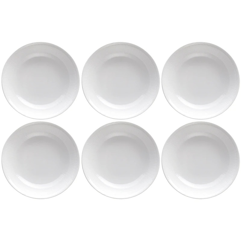 Swedish Grace Tiefer Teller 19 cm 6-er Set, Schneefarben