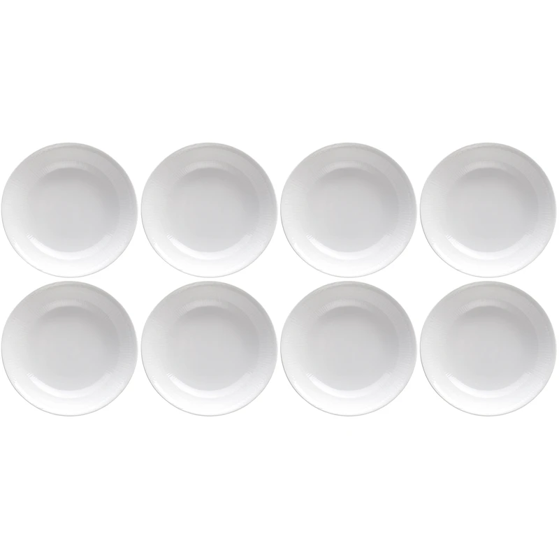 Swedish Grace Tiefer Teller 19 cm 8-er Set, Schneefarben
