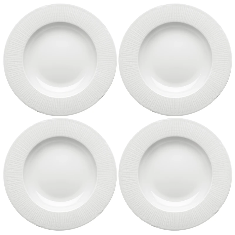 Swedish Grace Tiefer Teller 25 cm 4-er Set, Schneefarben