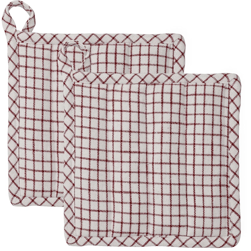 Garn Topflappen 22x22 cm 2-er Set, Terracotta