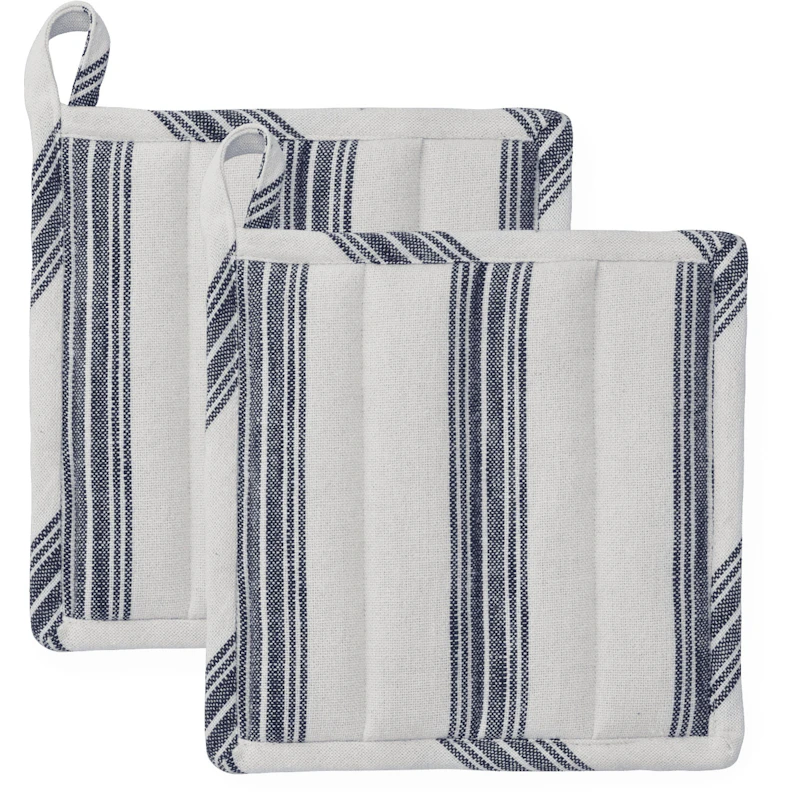 Garn Topflappen 22x22 cm 2-er Set, Blau