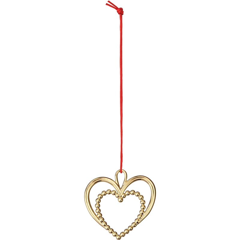 Pearl Heart Christmas Decoration 6.5 cm, Gold