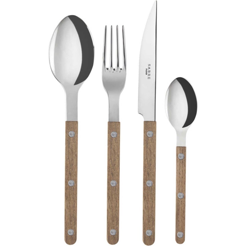 Bistrot Besteck-Set 4 Teile, Teakholz
